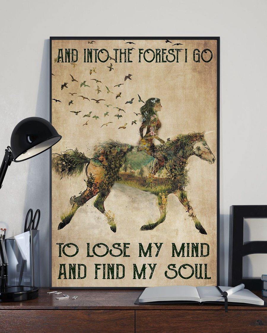 And Into The Forest I Go – Lose My Mind – Find My Soul  – Best Idea Gift For Dog Lover, Gift For Home Decor, Gift For Family – Horizontal Canvas Matte Canvas Wall Art