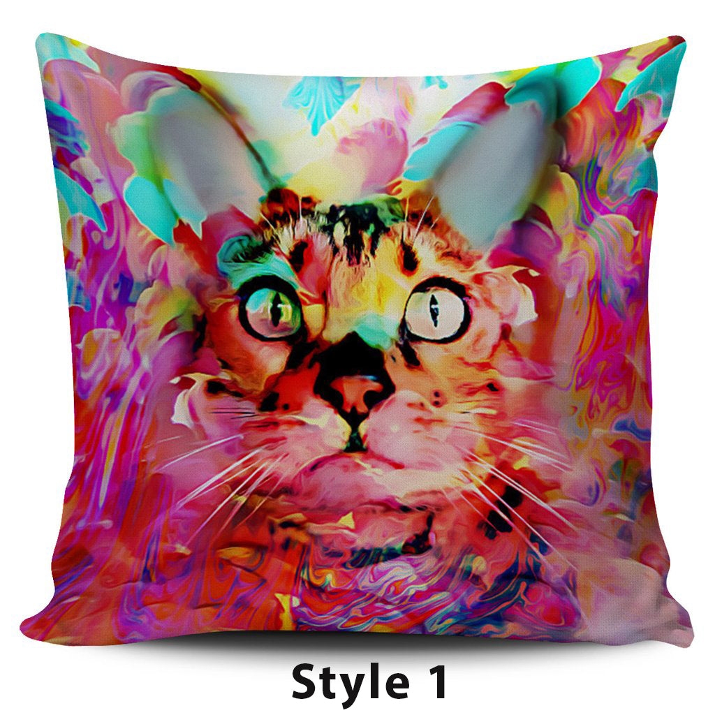 Colorful Cat Pillow Covers