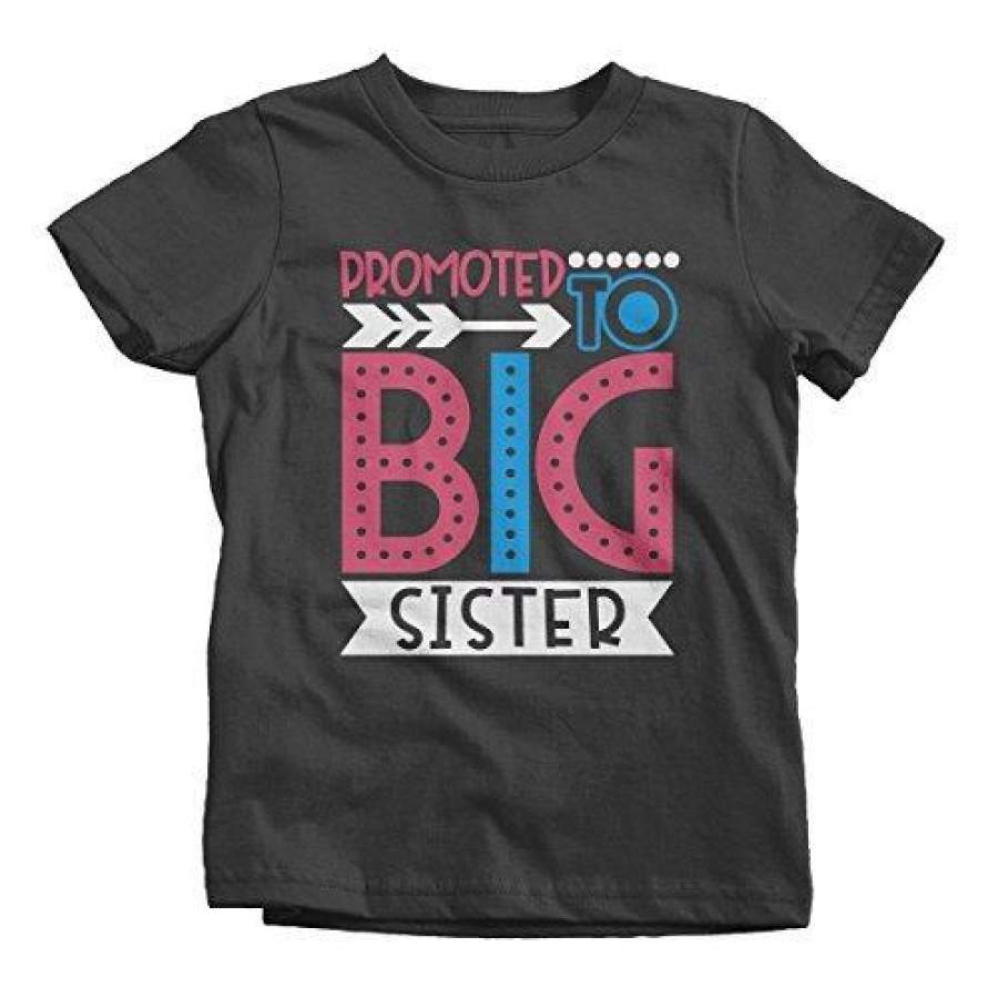 Shirts By Sarah Girl’s Promoted to Big Sister Dotty T-Shirt Cute Shirt Promoted to T-Shirt