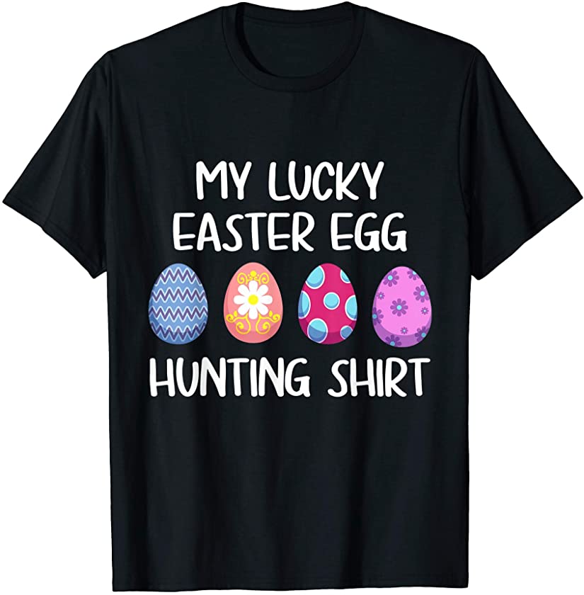 Retro My Lucky Easter Egg Funny Rabbit Design For Men Women T-Shirt