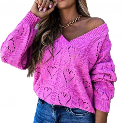 Women Autumn Winter Love Heart Hollow Crochet Sweater Loose Knitwear Women’s Clothing кофта женская jersey mujer 2020 alx