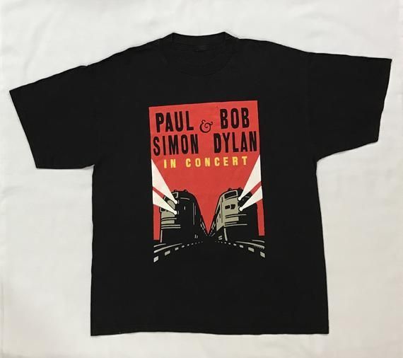 Vintage Paul Simon And Bob Dylan In Concert 90S Shirt