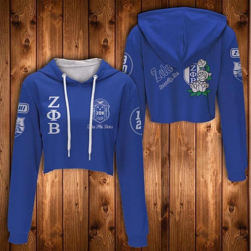 Sorority Hoodie – Flower Zeta Phi Beta Crop Hoodie