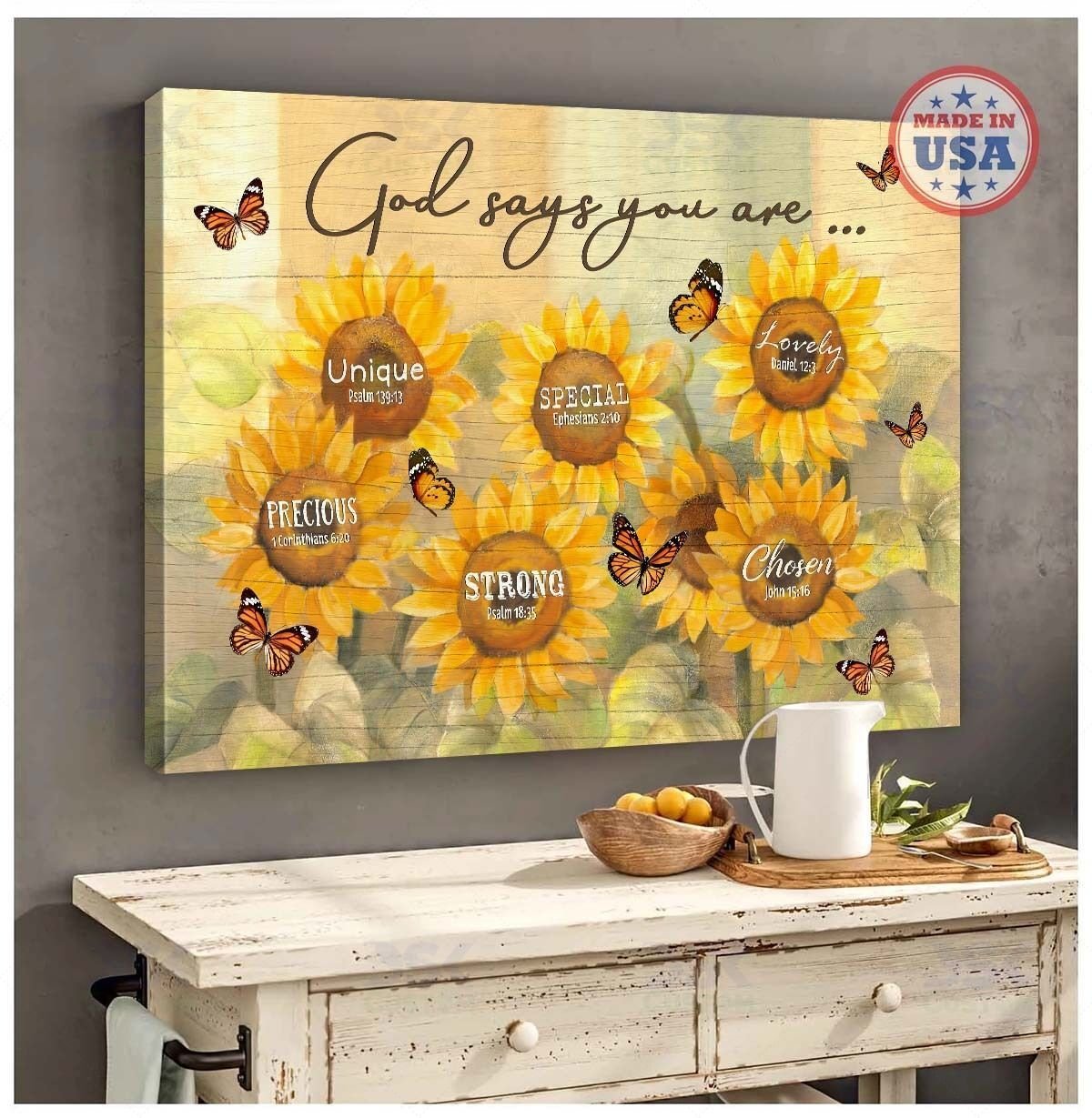 Butterfly – Canvas Wall Art Home Decor God Says You Are V5 [Id1-T]