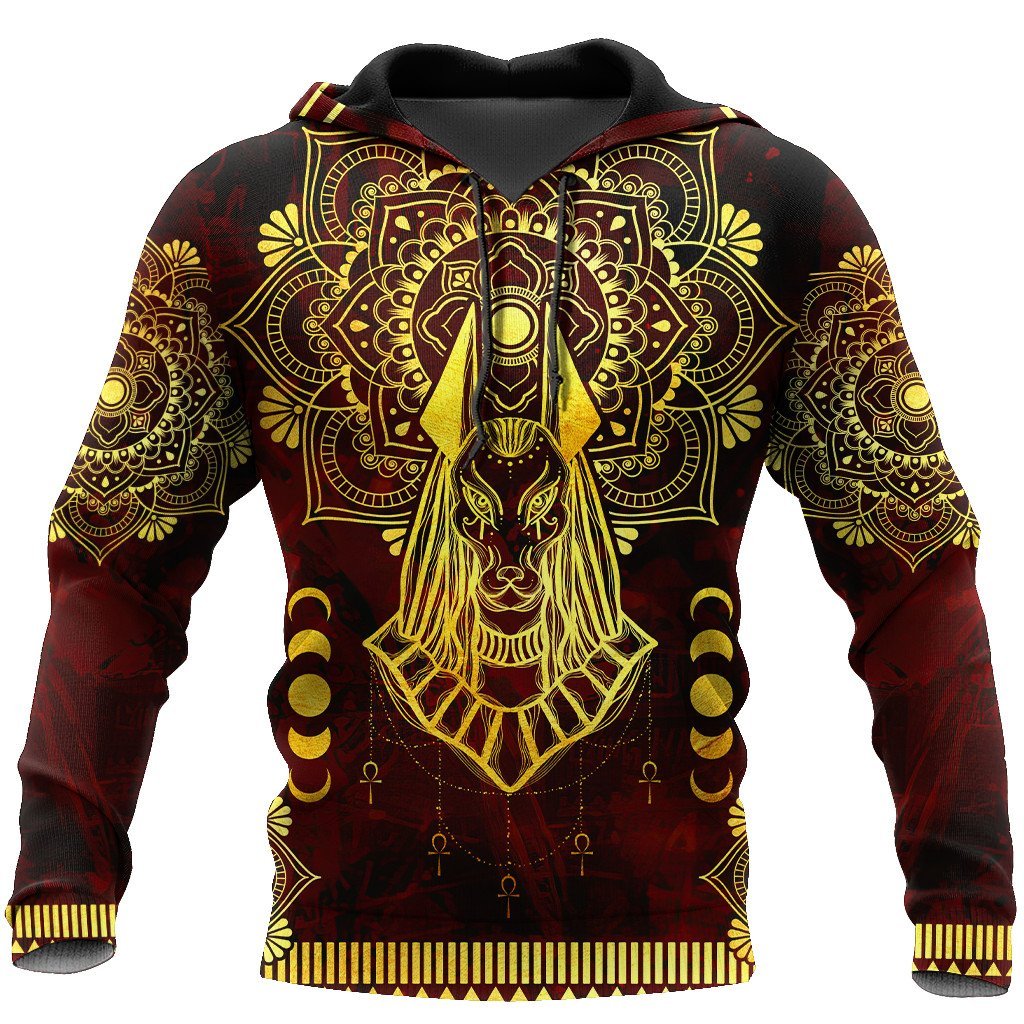 Ancient Egypt Anubis Pattern All 3D Over Printed Unisex Hoodie ML ...