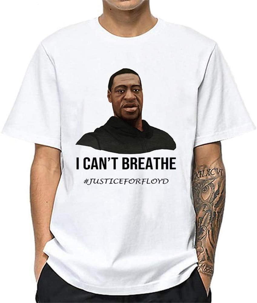 I Cant Breath Black Lives Matter Classic T Shirt For Men Plus Size Justice For Floyd