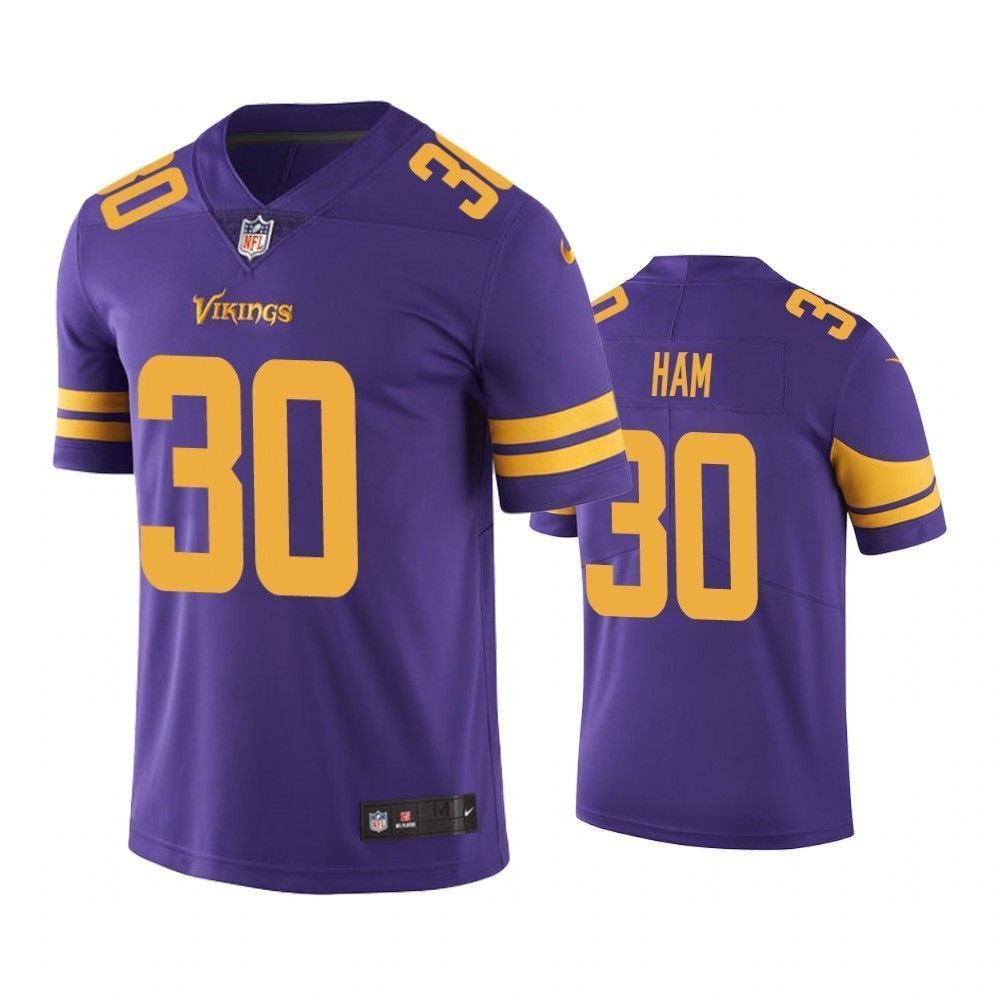 Minnesota Vikings Cj Ham Purple Color Rush Limited 3D Jersey