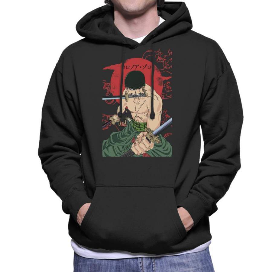 Roronoa Zoro Sun Rise Swords One Piece Men’s Hooded Sweatshirt