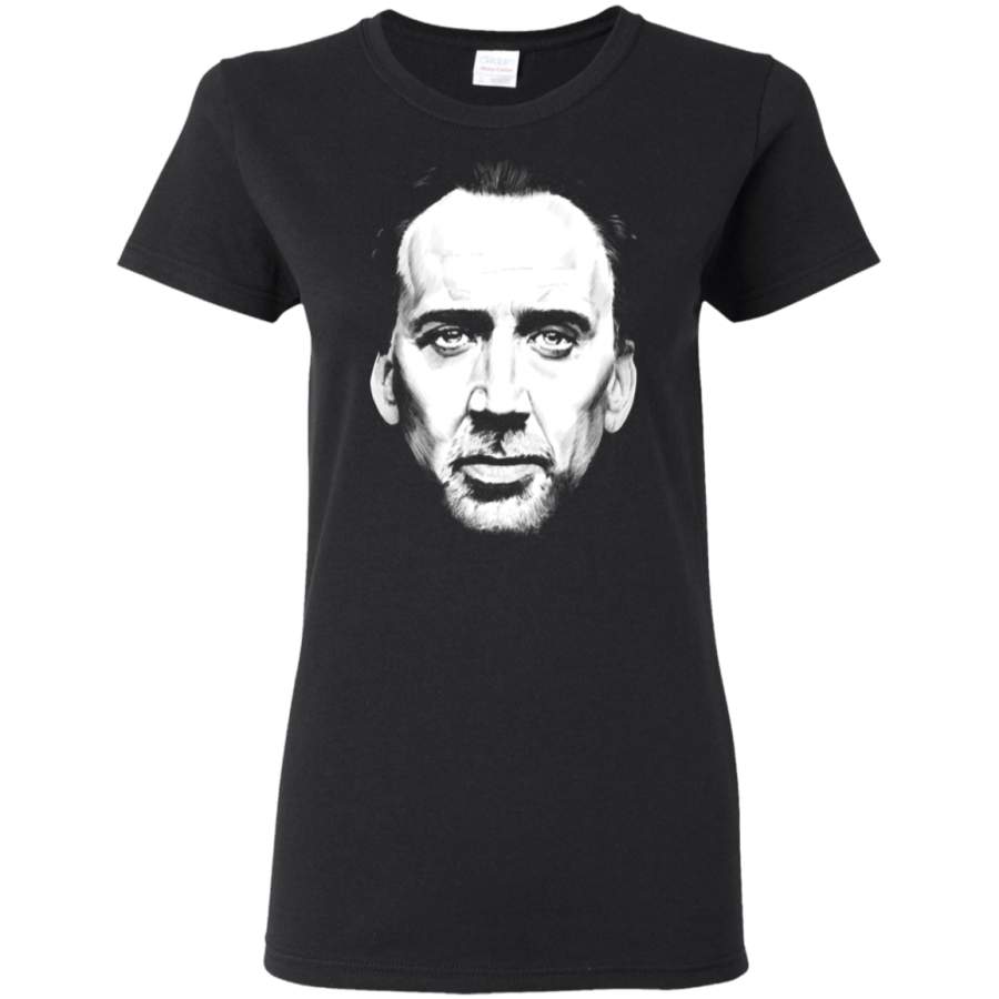 Nicolas Cage Face Ladies T-Shirt