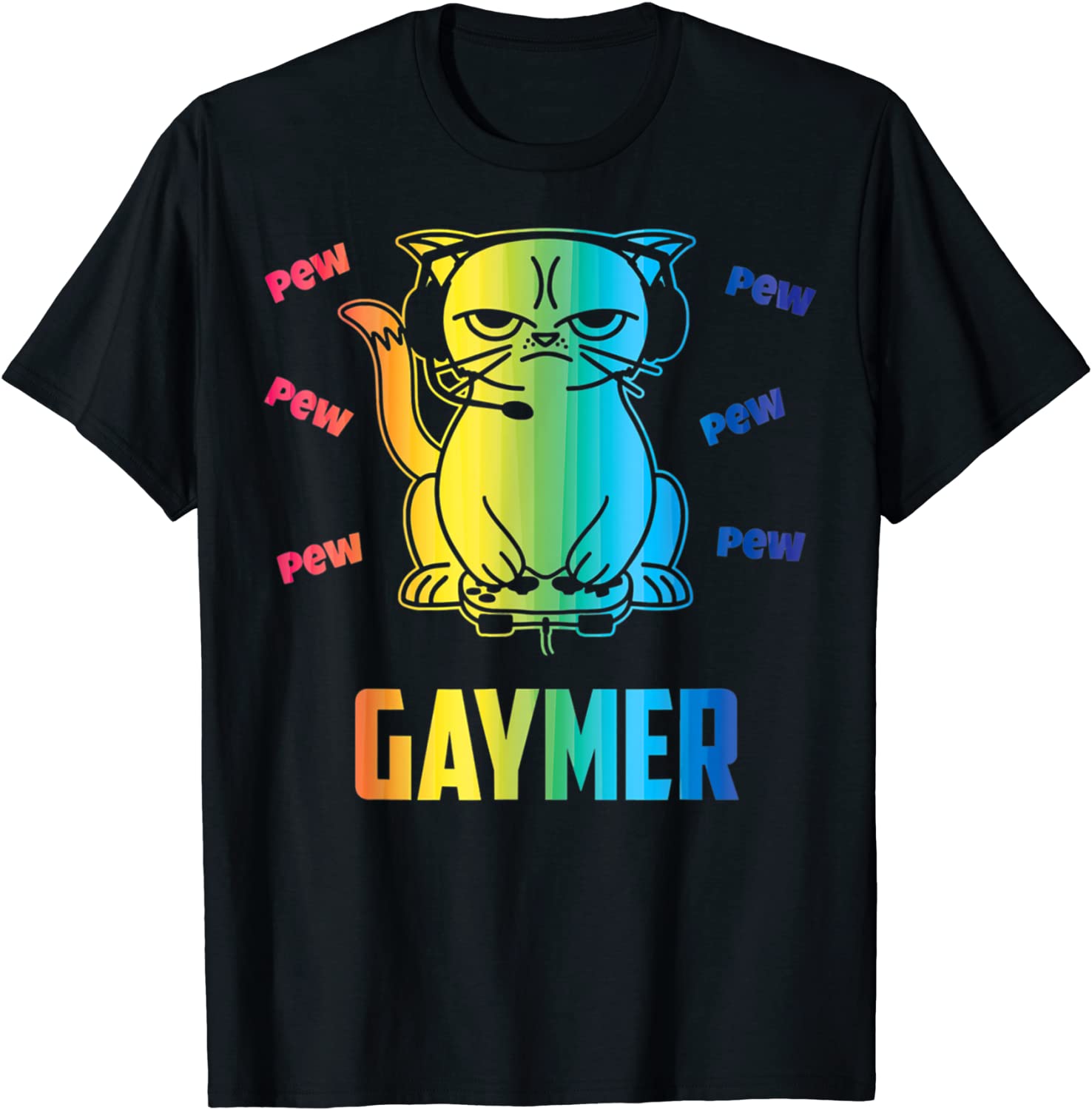 Gay Gaming Pride Shirt, Cat Gay Gamer Gaymer Video Game Lgbt Pride T-Shirt