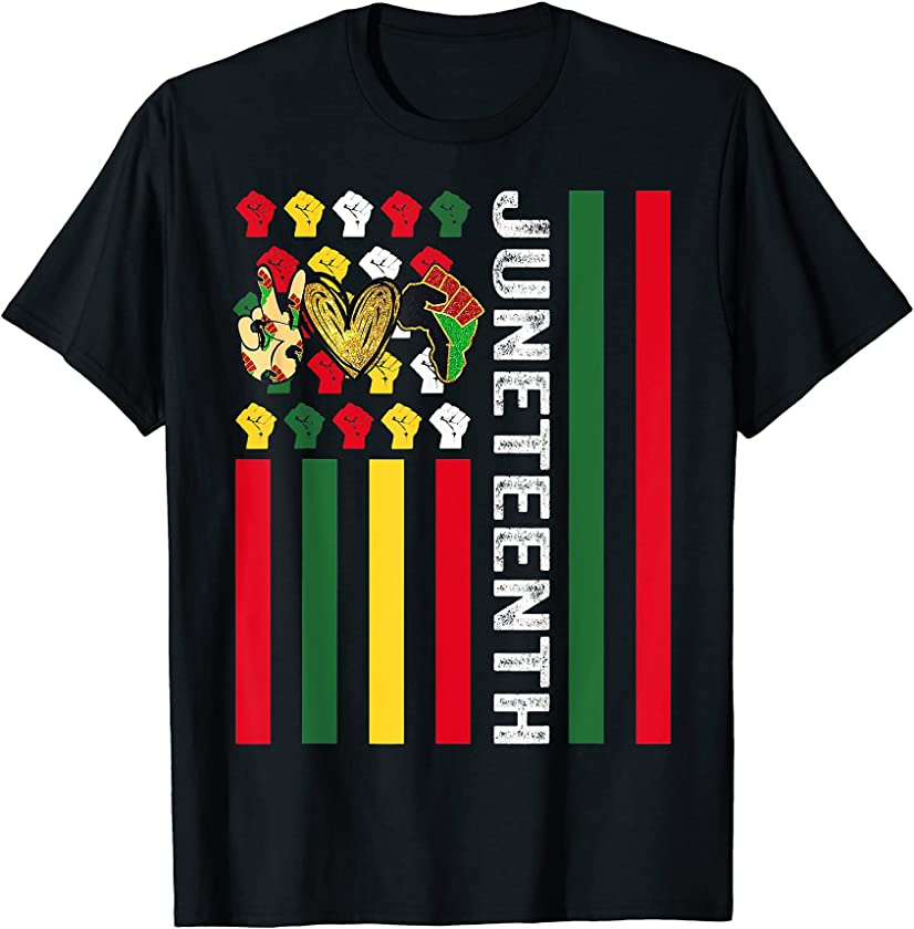 1985 Peace Love Juneteenth Pride African American June 19th T-Shirt