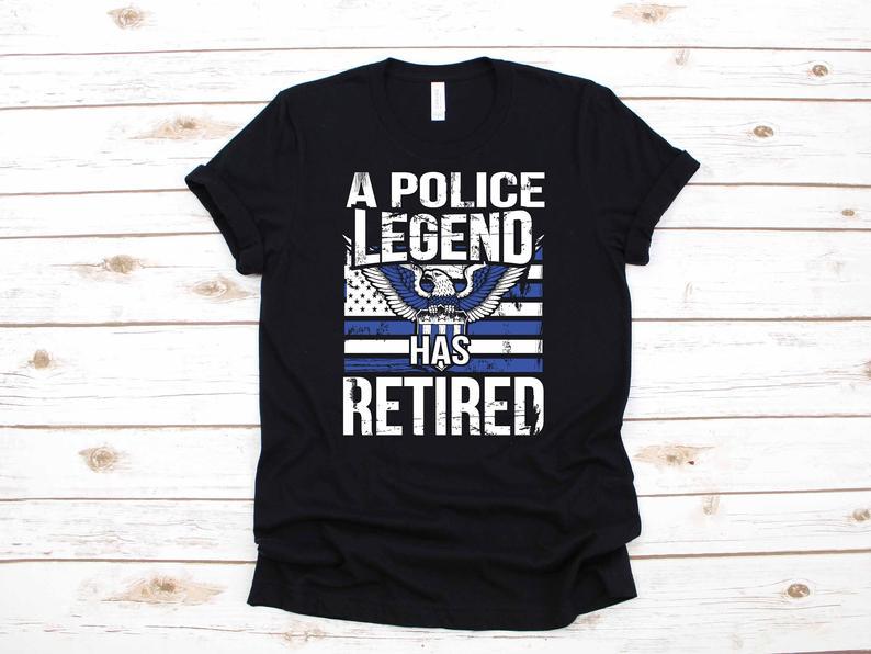 Dreameris Retired Police Officer Retirement Party Gift T Shirt Long Sleeve Sweatshirt Hoodie Tank Top