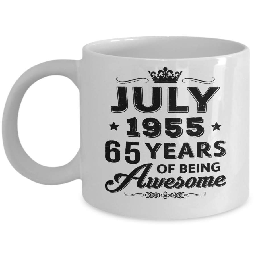 Vintage 1955 July 65Th Birthday Gift Being Awesome Mug