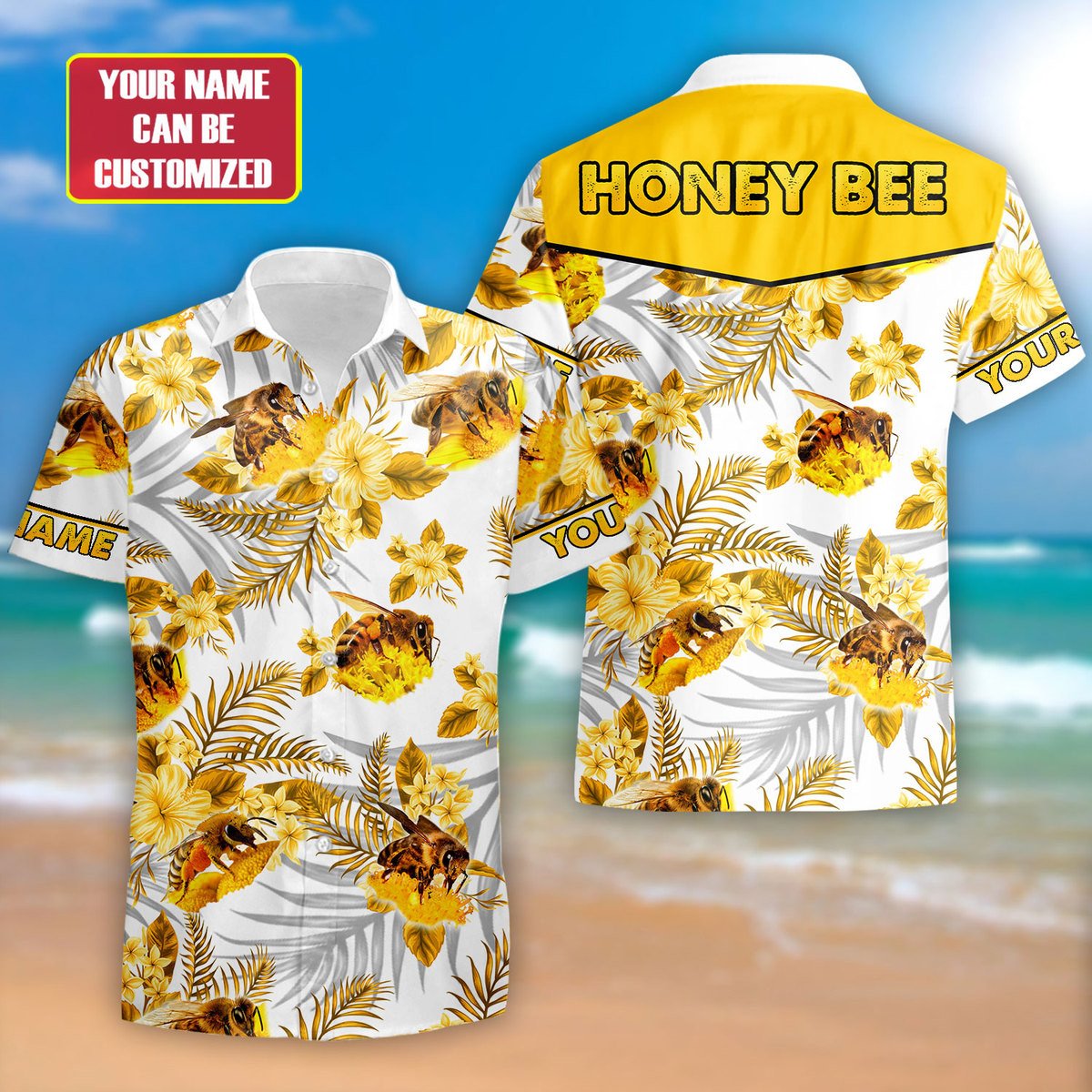 Personalized S1 Honey Bee Tropical Hawaii Shirt Beach Short S100706