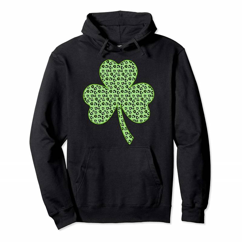 Green Shamrock Leopard Pattern St. Patrick’s Day Irish gift Pullover Hoodie