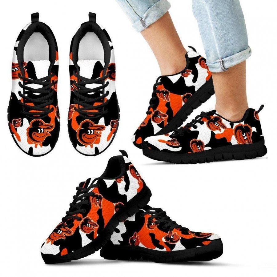 Baltimore Orioles Cotton Camouflage Fabric Military Solider Style Sneakers #680