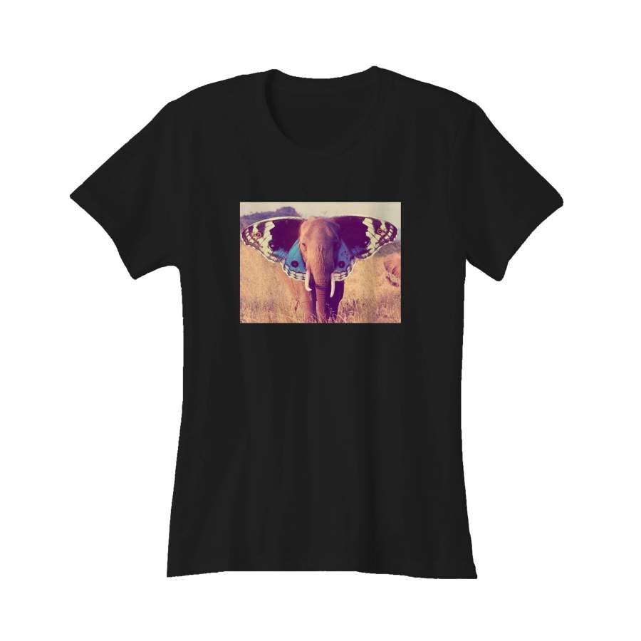 Gents Organic Art Elephant Dog Wings Women’s T-Shirt