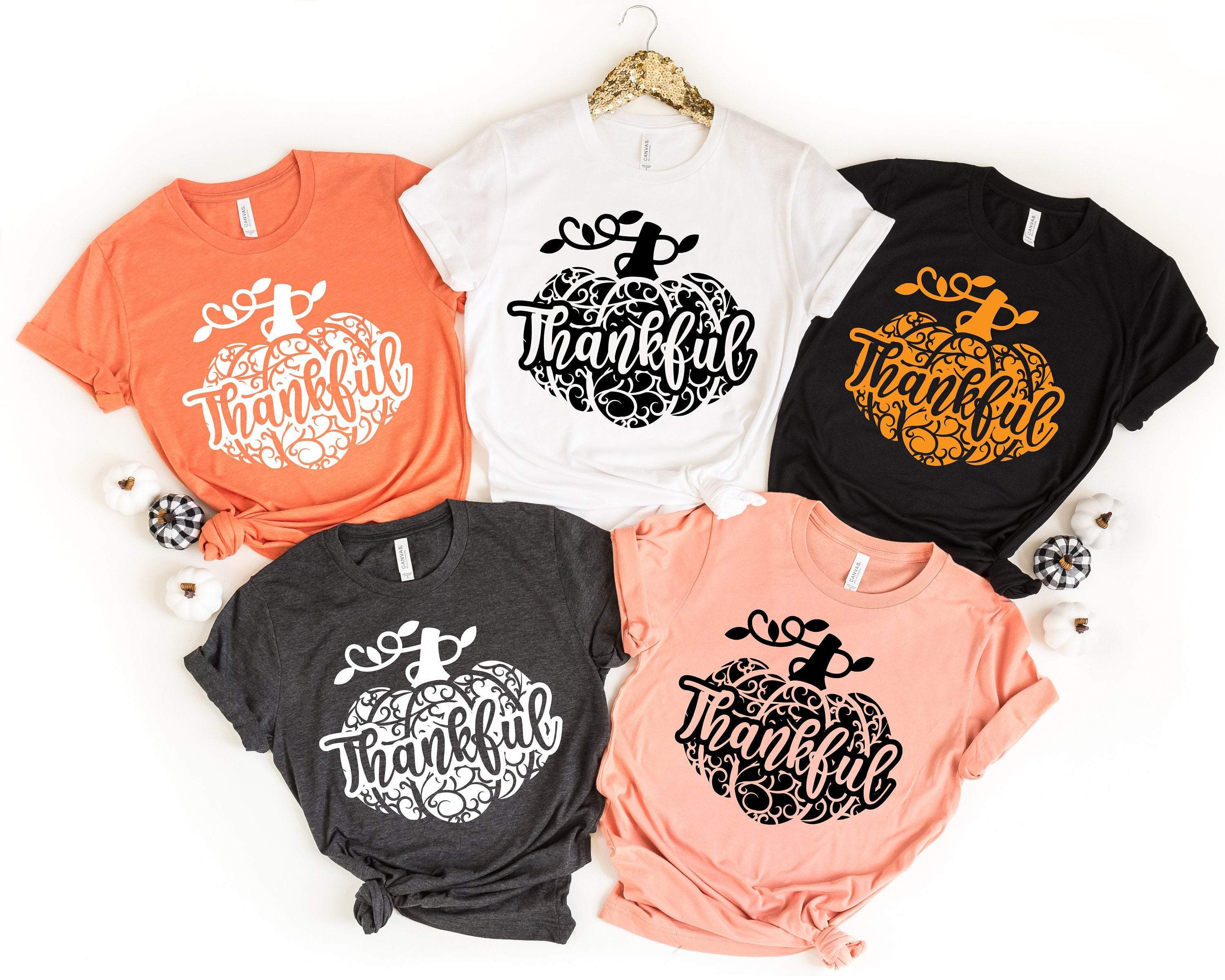 Thankful Tshirt, Thankful Fall, Pumpkin Day, Thankful Family Shirts, Thanksgiving Shirts, Family Matching Shirts, Cute Tshirt, Family Dinner