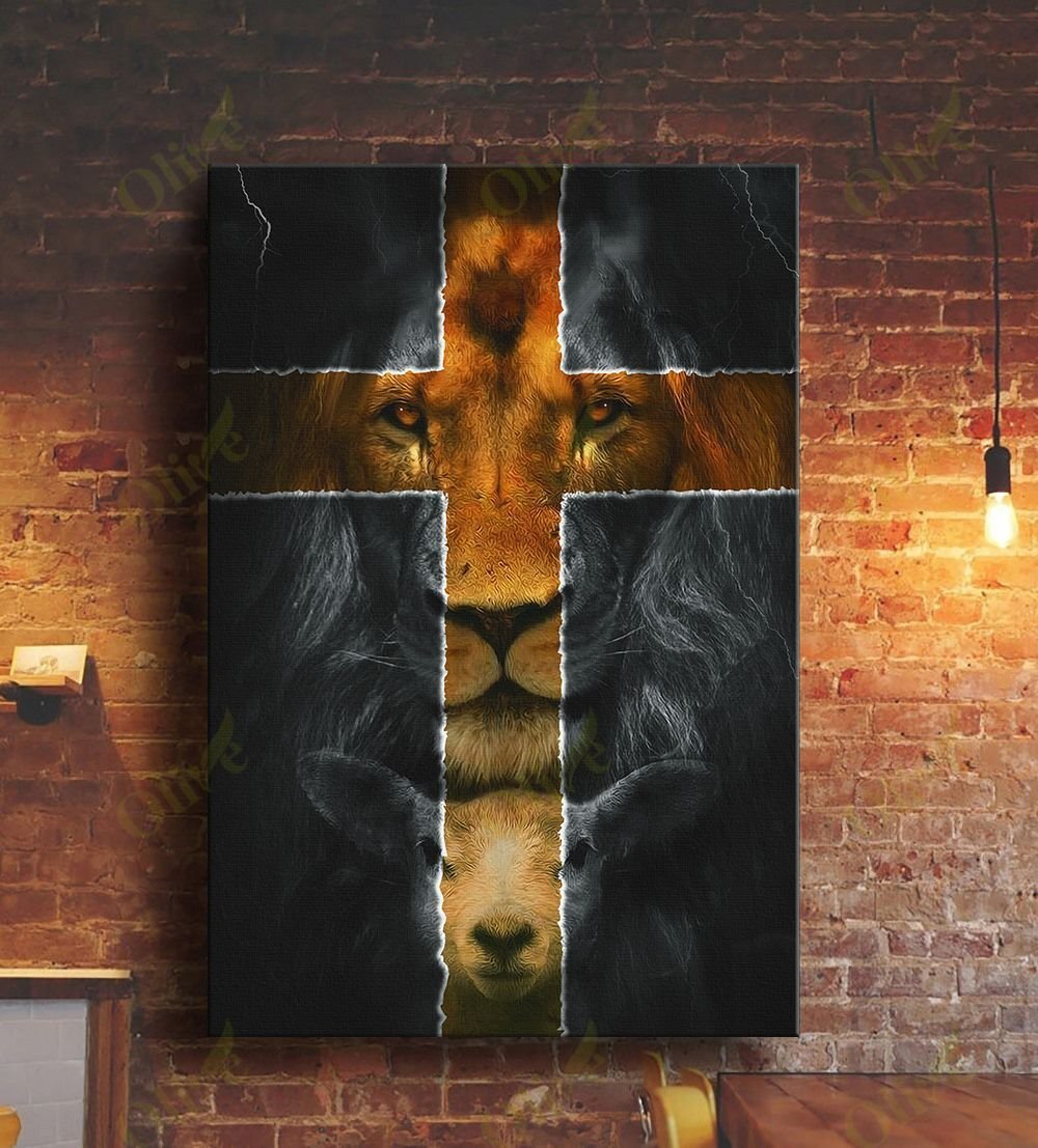 Jesus – Amazing Lion And A Lamb Easter Canvas And Poster | Wall Decor Visual Art