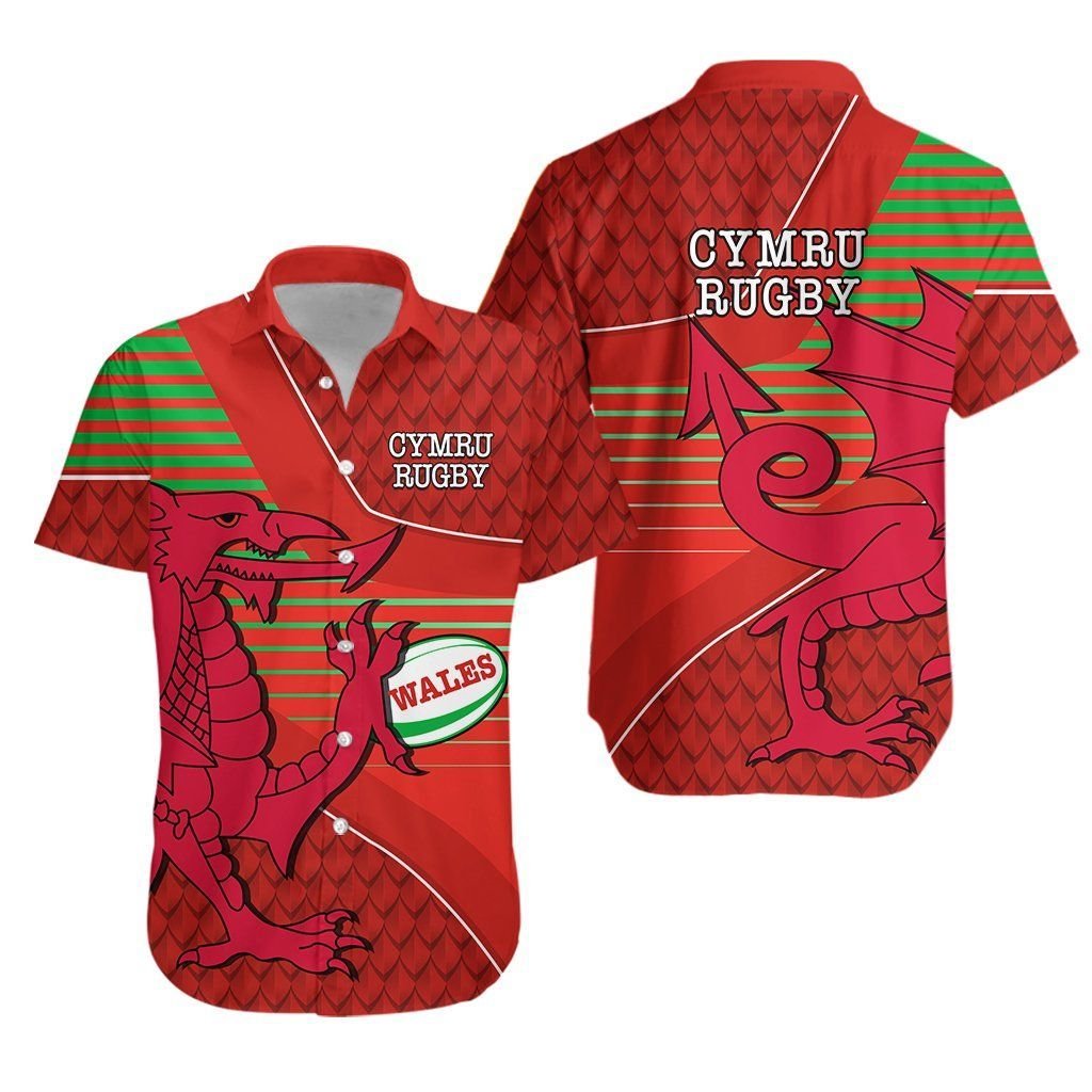 Wales Rugby Hawaii Shirt Dragon Special Cymru Ha98068