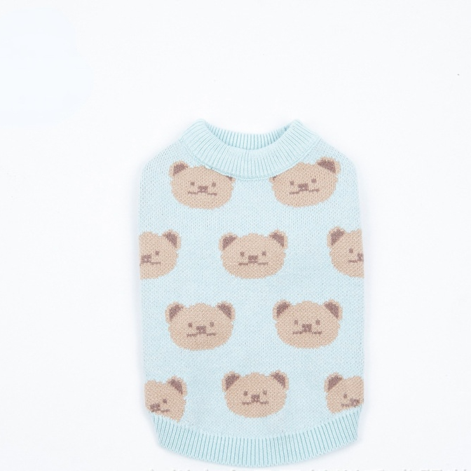 Cute Bear Sweater Autumn Winter Pet Clothes Bear Jacquard Sweater Vest Warm Cat Dog Clothes Apparel Dog Clothes for Small Dogs alx