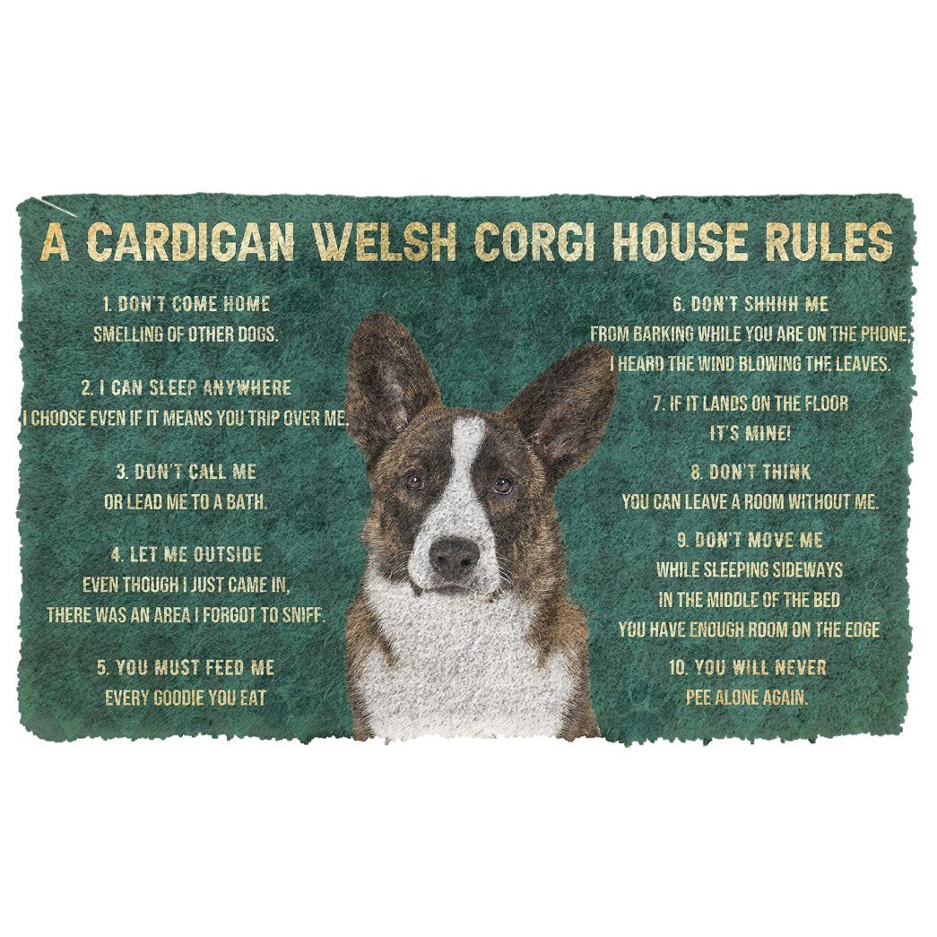 Gearhumans  Gearhuman 3D House Rules Cardigan Welsh Corgi Dog Doormat