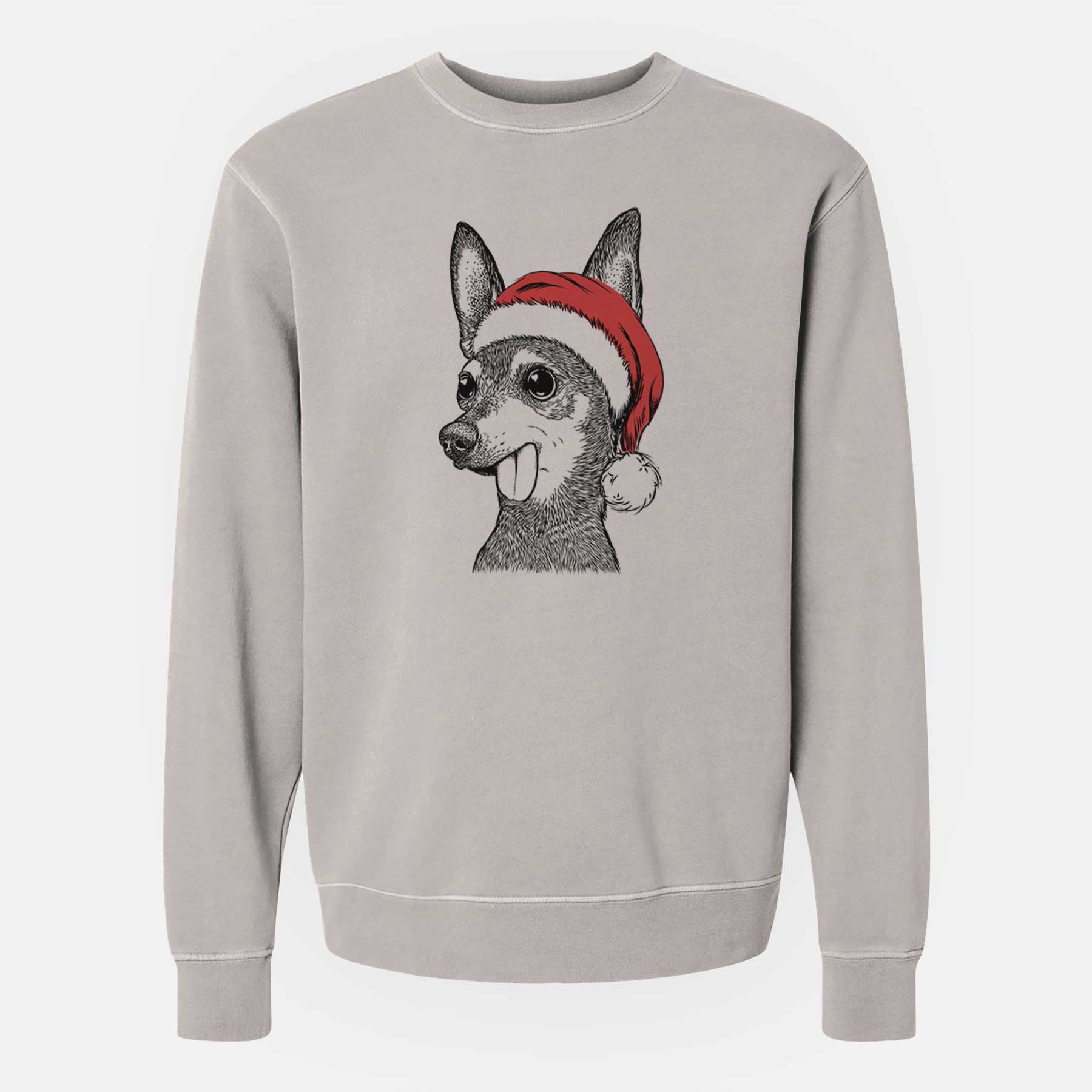 Santa Aaron The Chihuahua – Unisex Pigment Dyed Crew Sweatshirt