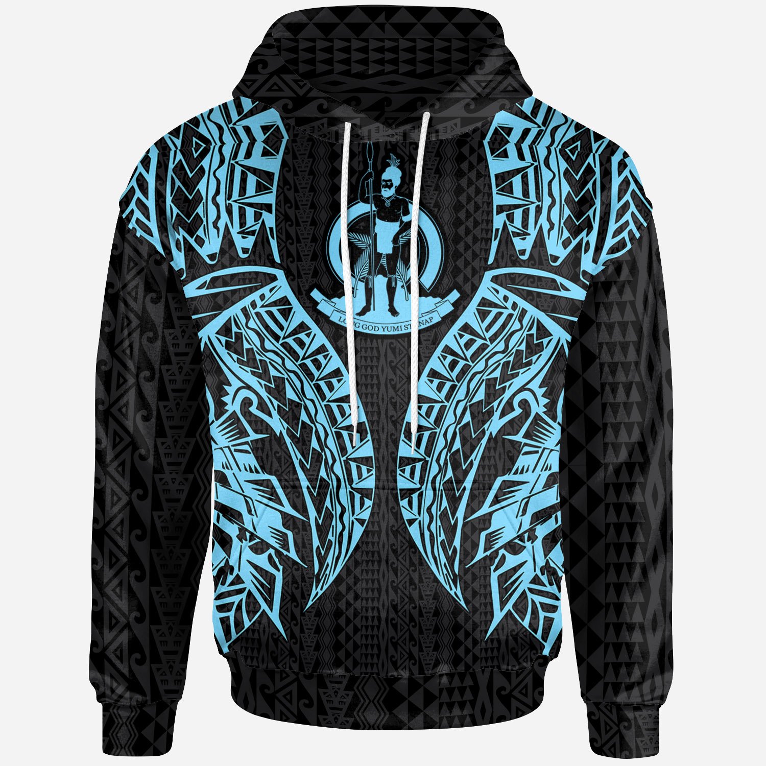 Vanuatu Hoodie – Polynesian Lion Head Neon Style – BN39