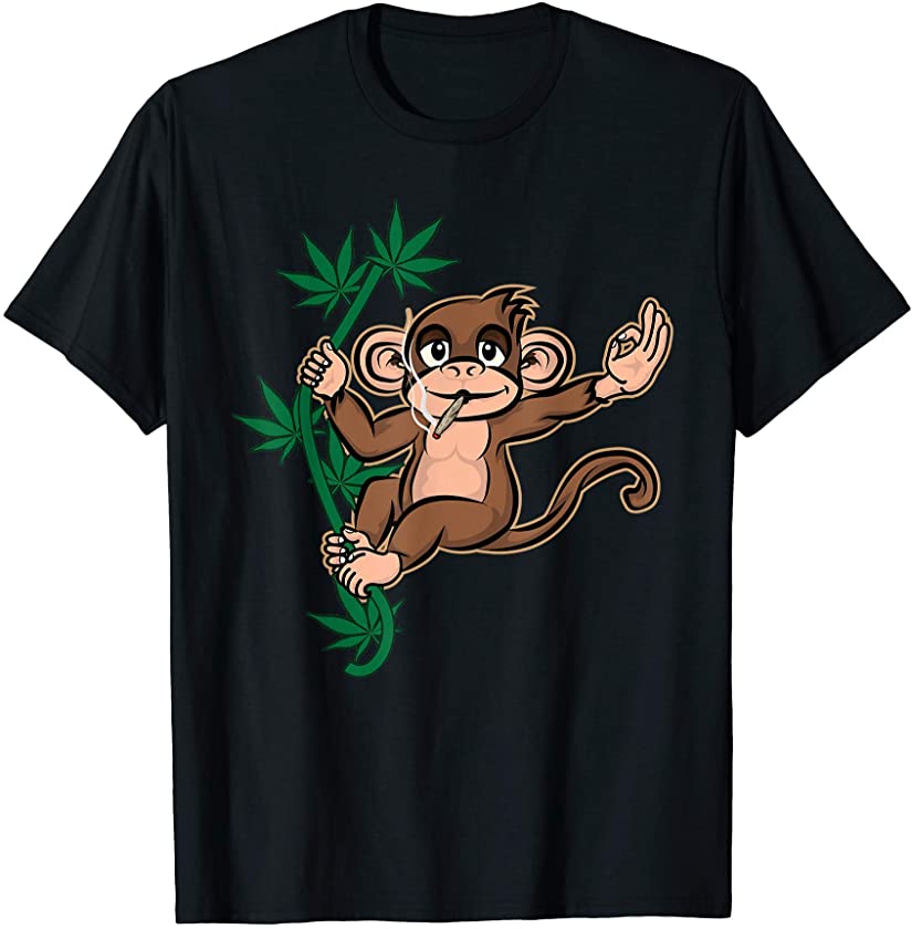 Smoking Bong Smoking Relaxation Cannabis Marijuana Animal T-Shirt