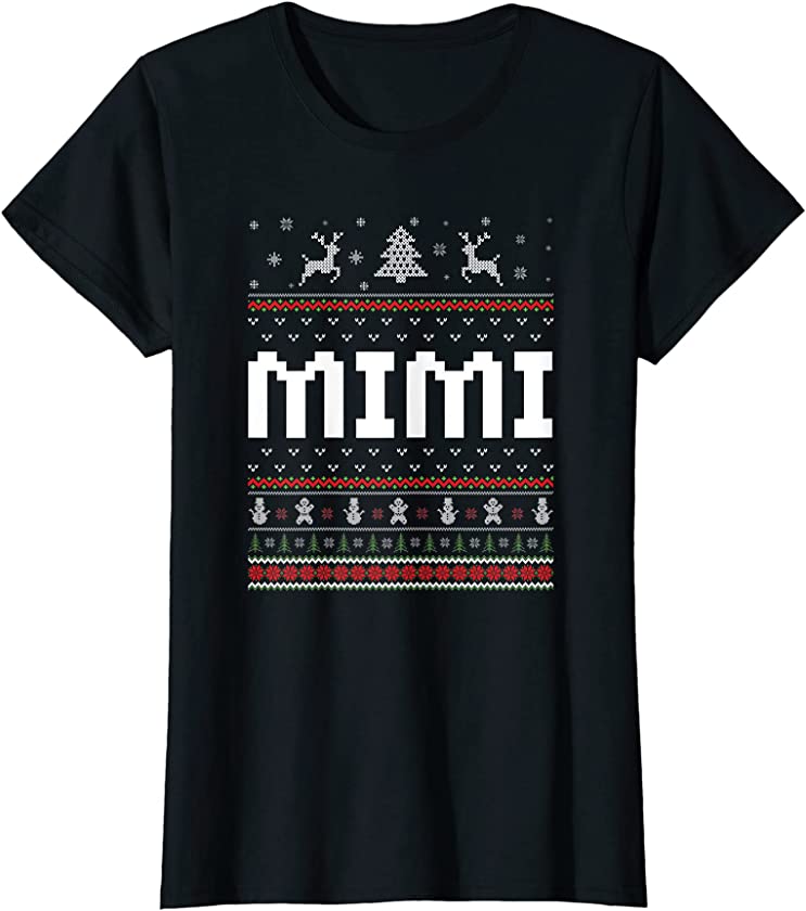 Womens Mimi Ugly Holiday Party Matching Ugly Christmas Sweater T-Shirt