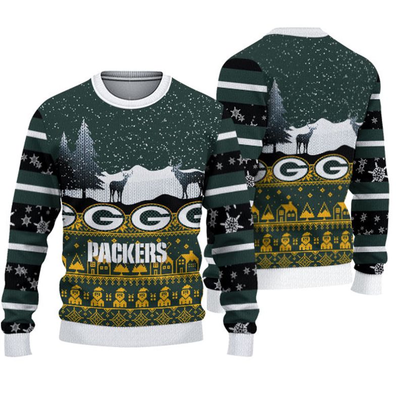 Green Bay Packers Casual Christmas Sweatshirt