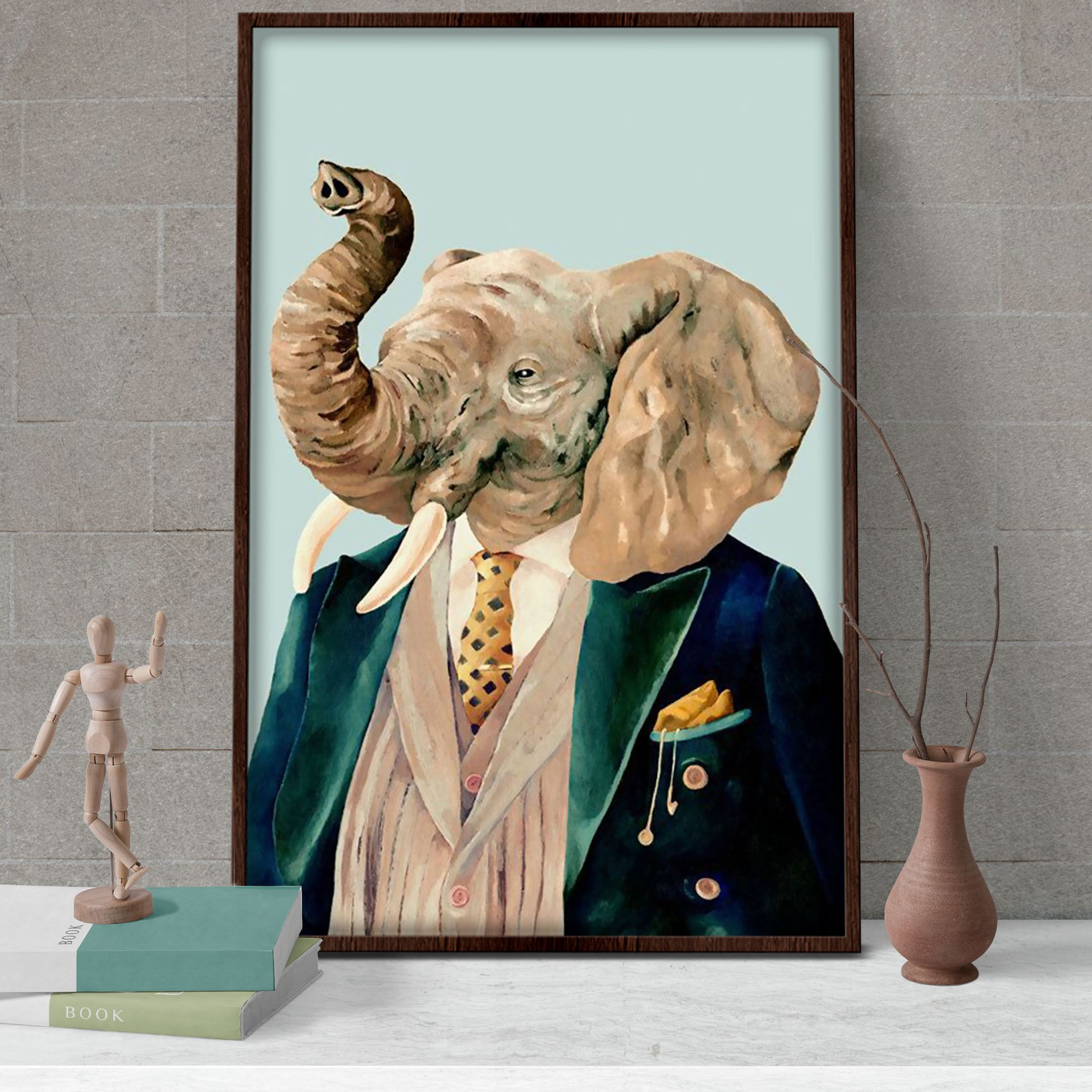 B0806 T386 Mr. Elephant Poster & Canvas