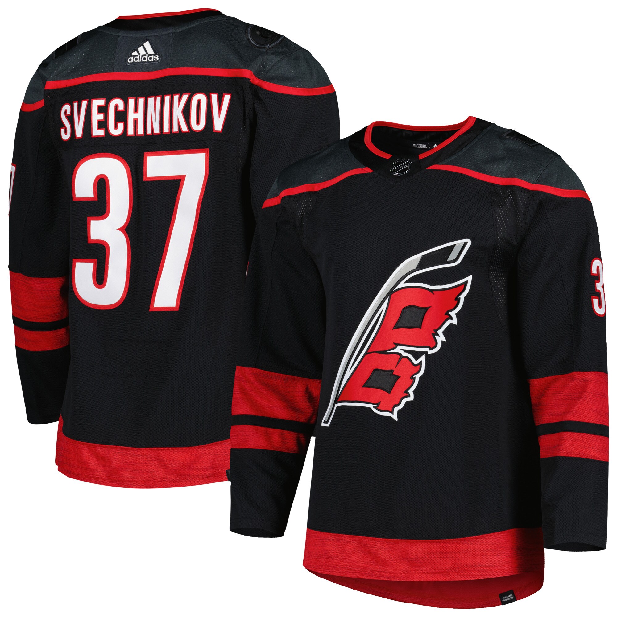 Men's Carolina Hurricanes Andrei Svechnikov adidas Black Alternate Primegreen Authentic Pro Player Jersey