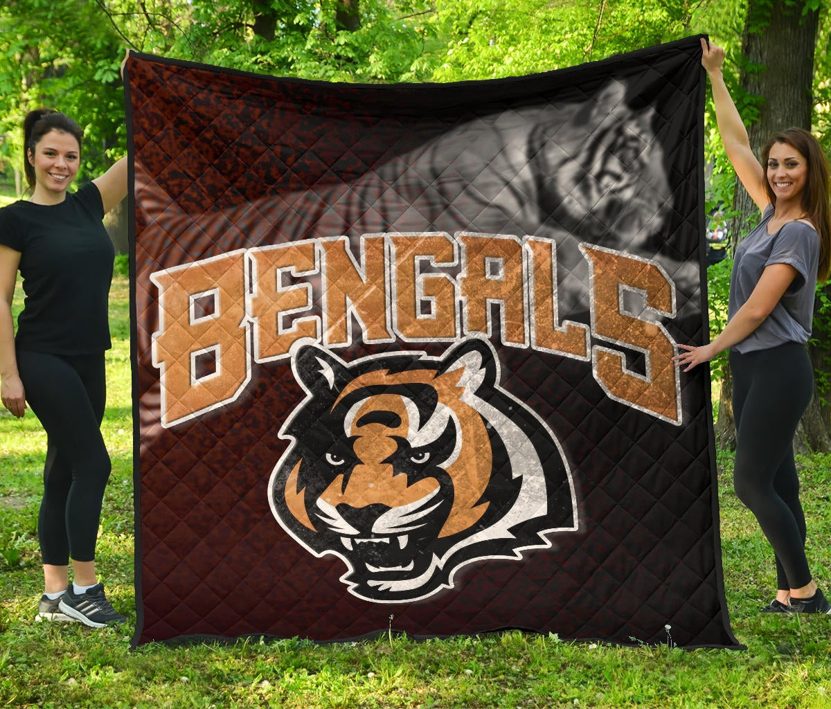 Cincinnati Bengals American Football Bengals Tiger Head Jumping Tiger Underground Premium Quilt Blanket