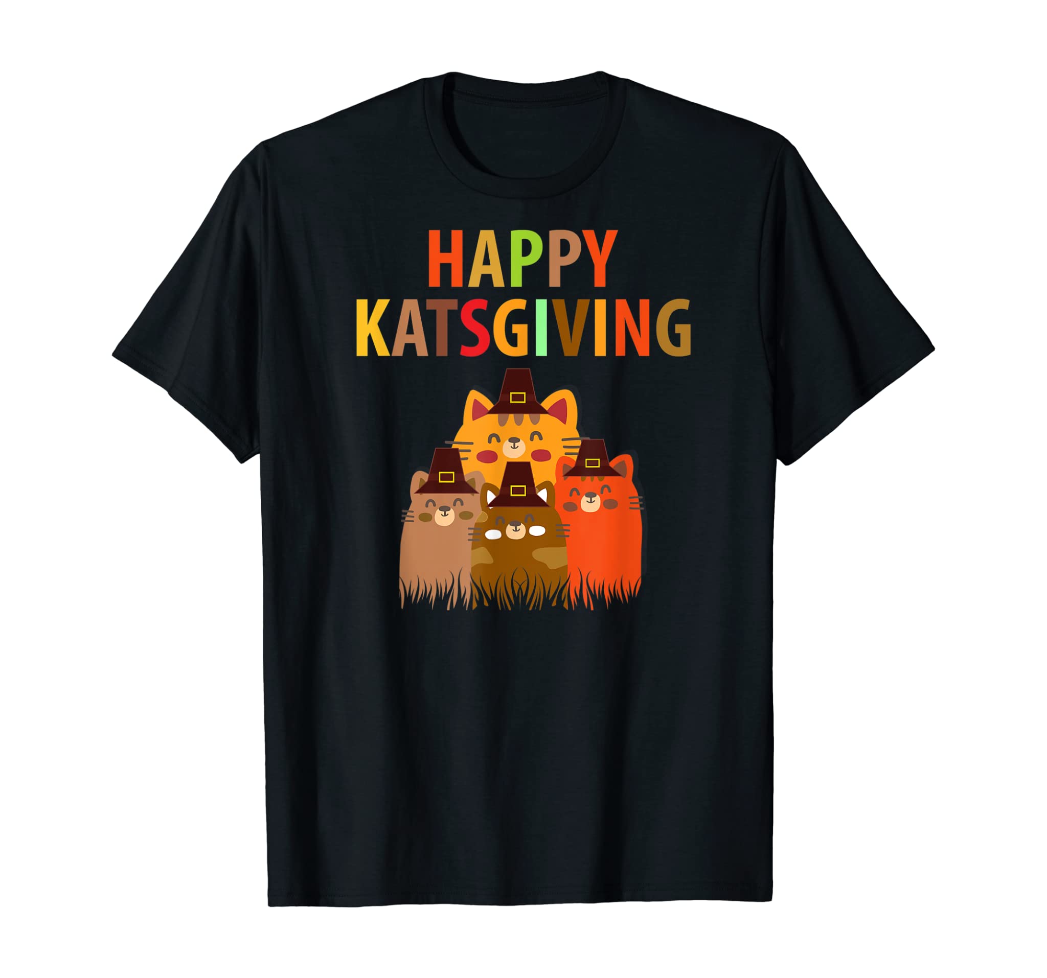 Happy Katsgiving Thanksgiving Cats Lovers Pilgrim Hat Tshirt