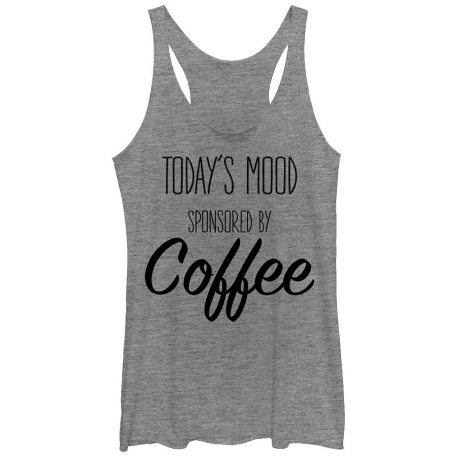 CHIN UP Women’s Mood Sponsored by Coffee  Racerback Tank Gray Heather