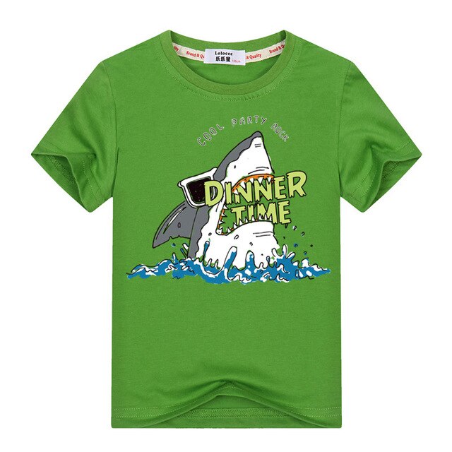 Top Quality Cotton Shark Printed Boys T-Shirt