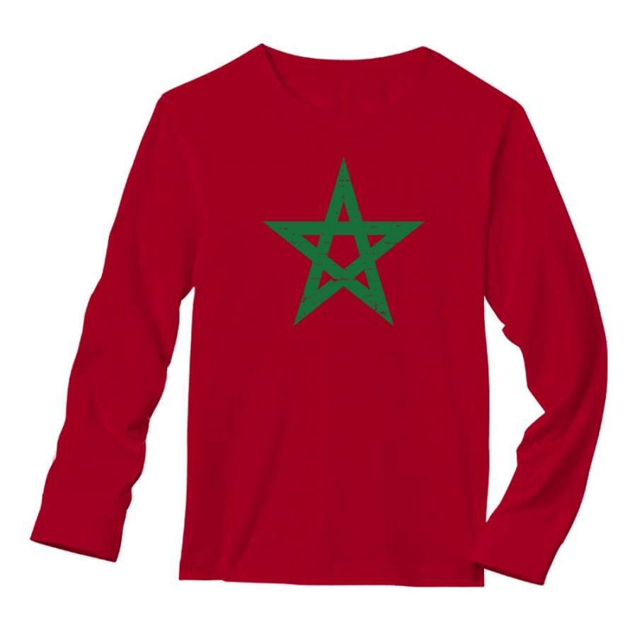 Vintage Morocco Flag Long Sleeve T-Shirt