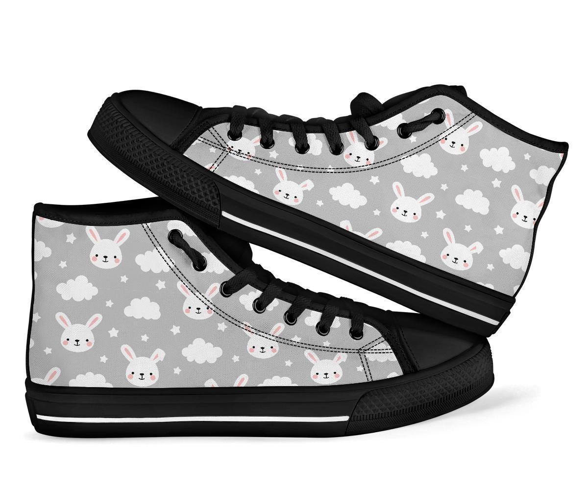 Cloud Bunny Rabbit Pattern Print Men Women’S High Top Shoes