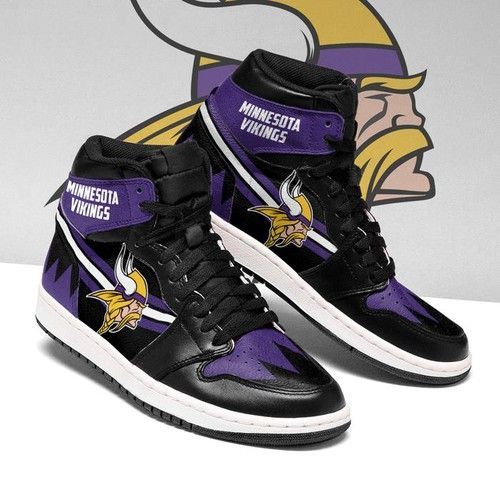 Minnesota Vikings Jordan Sneakers For Fan High Top Custom Shoes Jordan Sneaker Air Jordan High Sneakers Sport Sneakers