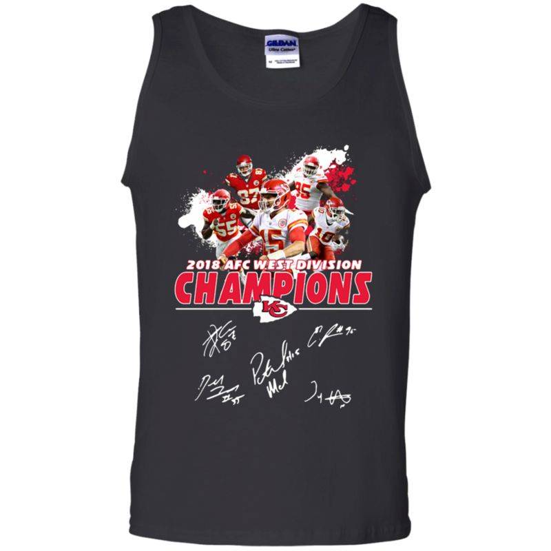 Kansas City Chiefs 2018 Afc West Division Champions Shirt G220 Gildan 100% Cotton Tank Top