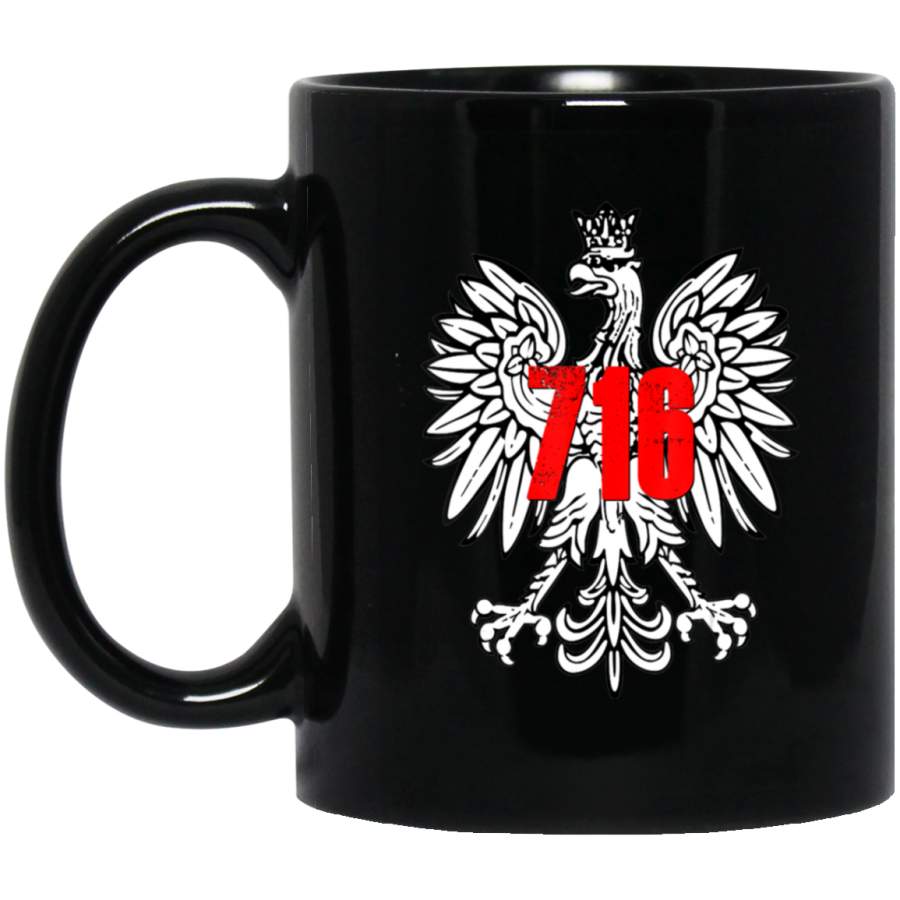 Buffalo NY 716 Polish Pride Easter Poland Eagle Dyngus Day 11oz 15oz Black Mug Happy Easter Day Funny Colors Eggs Bunny Ears Peeps Cute