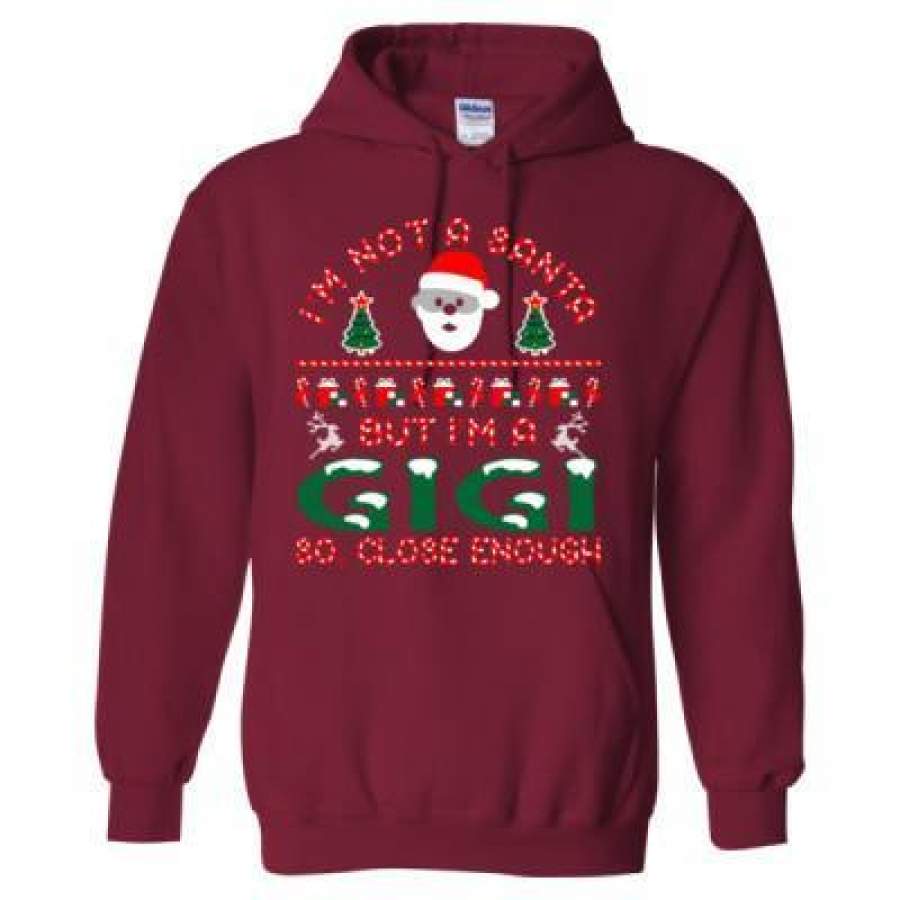 AGR Im Not Santa But Im Gigi So Close Enough Christmas Ugly Sweater – Heavy Blend™ Hooded Sweatshirt