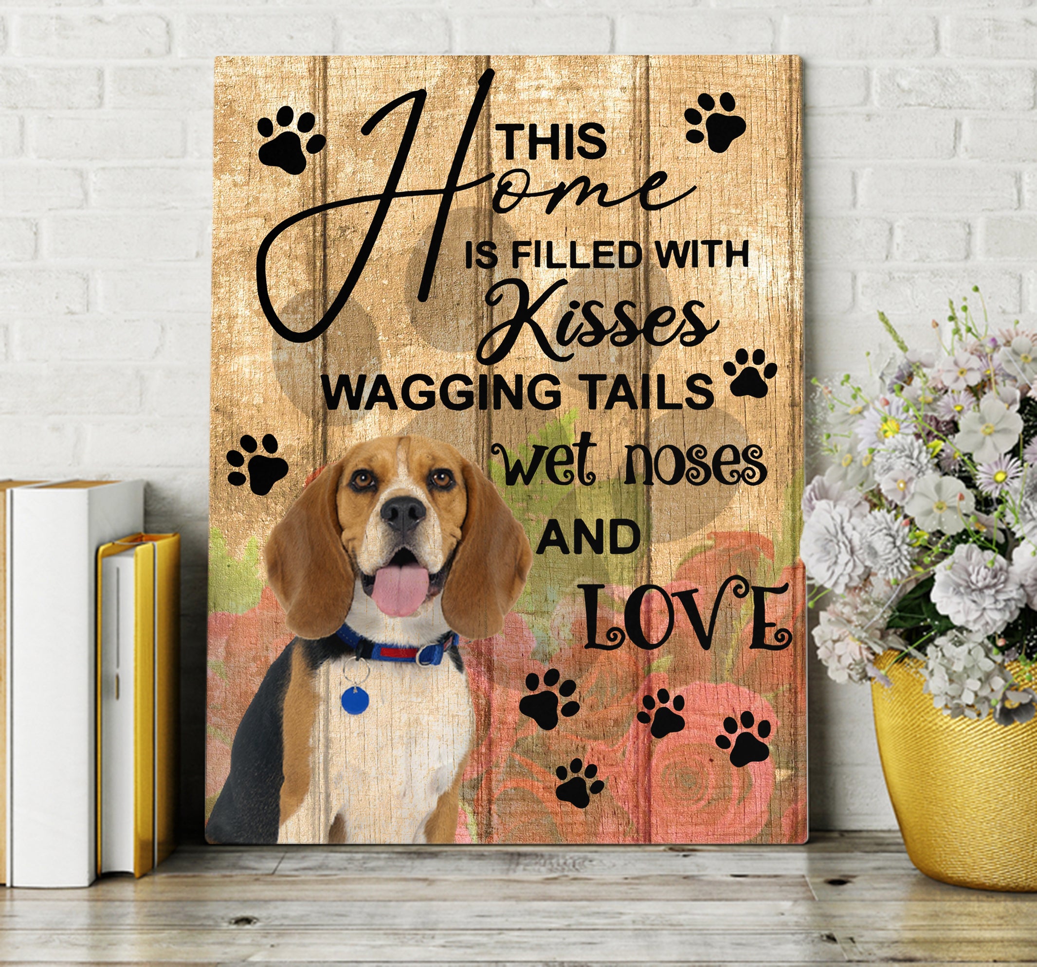 Beagle Dog Canvas, Personalized Dog Canvas Pet Home Decor, Gift For Dog Mom Dad Dog Owner Friend – Fsd2453