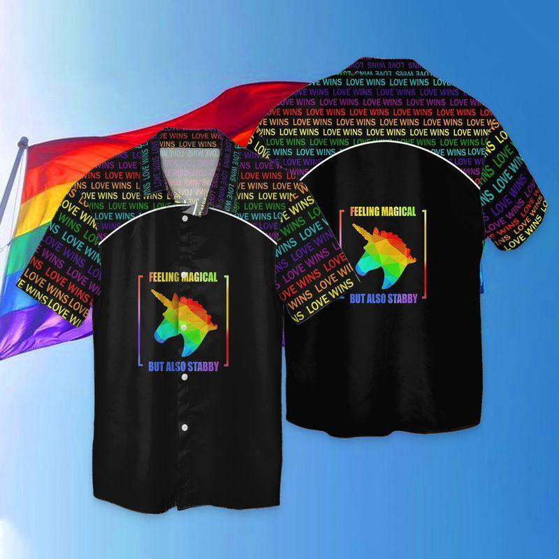 Lgbt Love Wins Feeling Magical But Also Stabby Hawaii Shirt For Men Women Ha88272