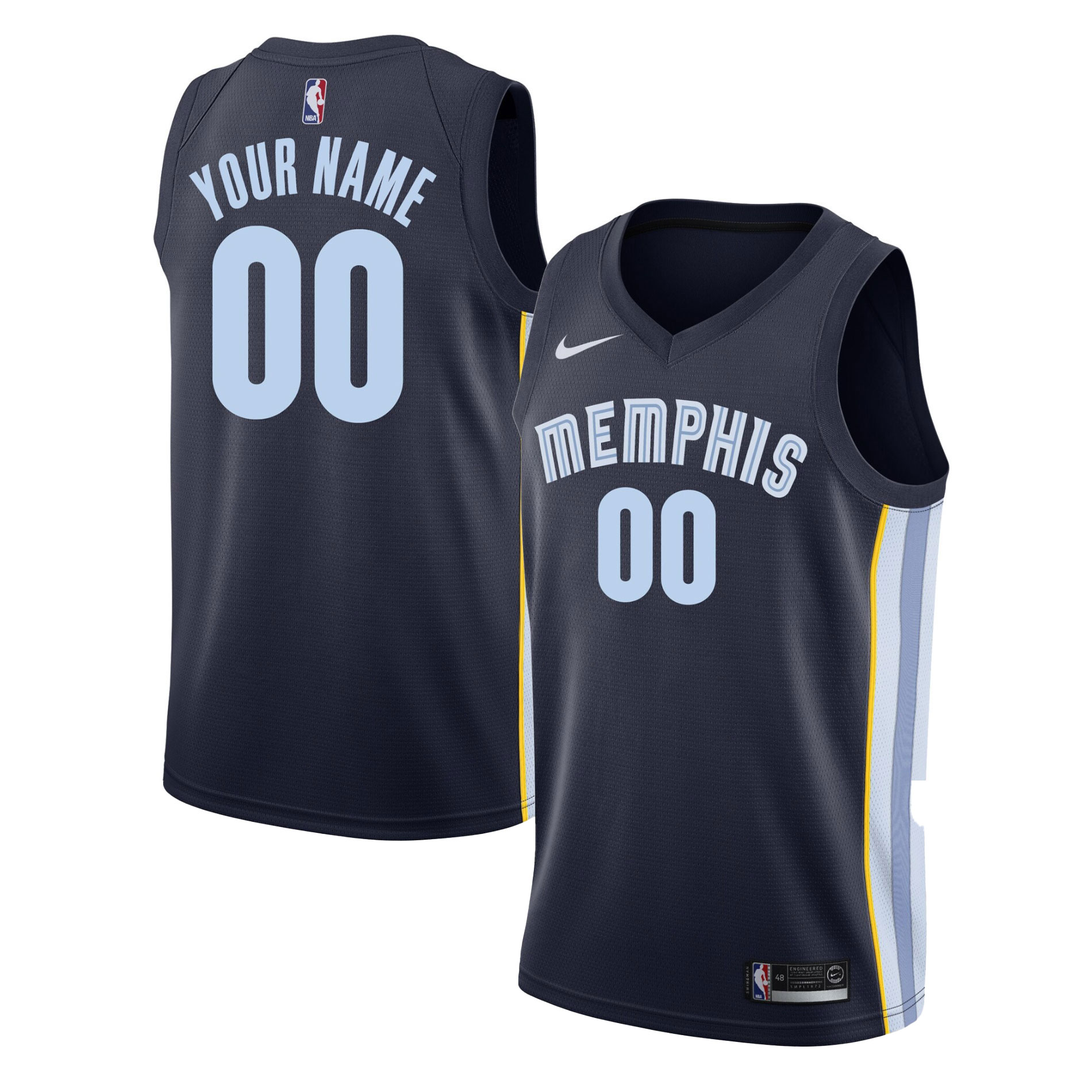 Memphis Grizzlies Swingman Custom Jersey Navy – Icon Edition