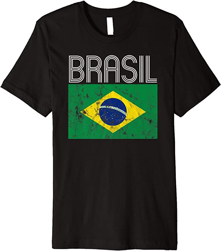 Brazilian Soccer Fan Shirt Brazil Vintage Flag