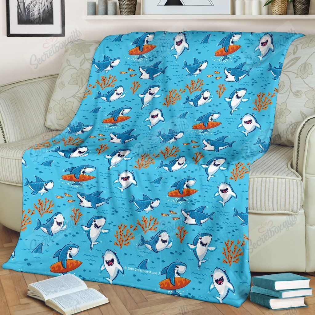 Shark Pattern Gs-Cl-Vt0808 Fleece Blanket