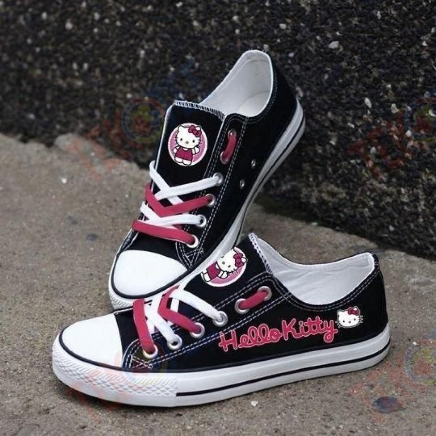 Mens Womens Hello Kitty Character Low Top Shoes Custom Print Footwear ...