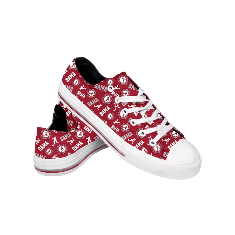 Alabama Crimson Tide NCAA Womens Low Top Repeat Print Canvas Shoe